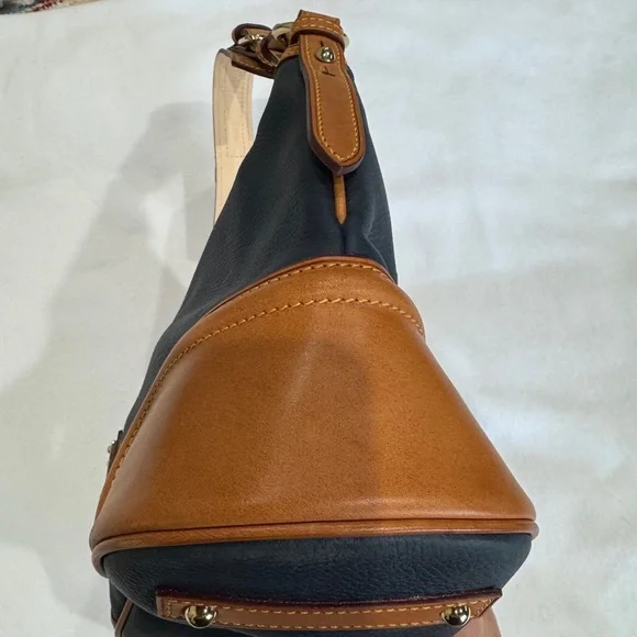 Dooney & Bourke Navy and Tan Satchel - Picture 7 of 16